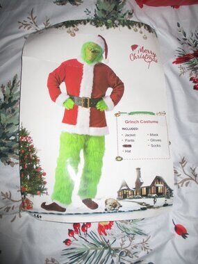 The Grinch Full Costume. Adult Size Small. New without belt